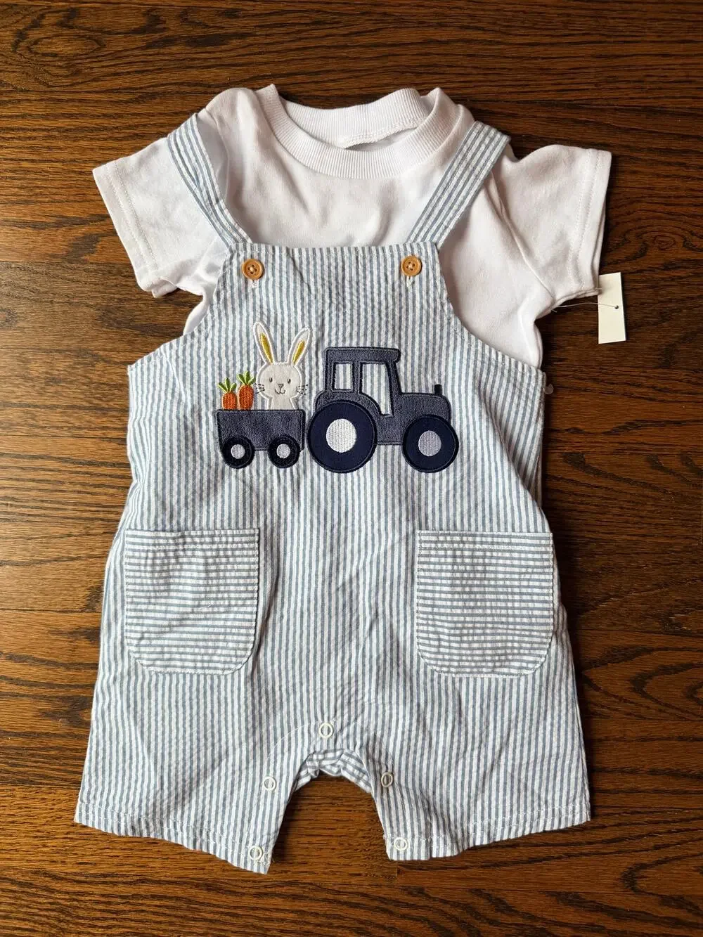 New Baby Starters Bunny Tractor Shortall Outfit – 18 Months